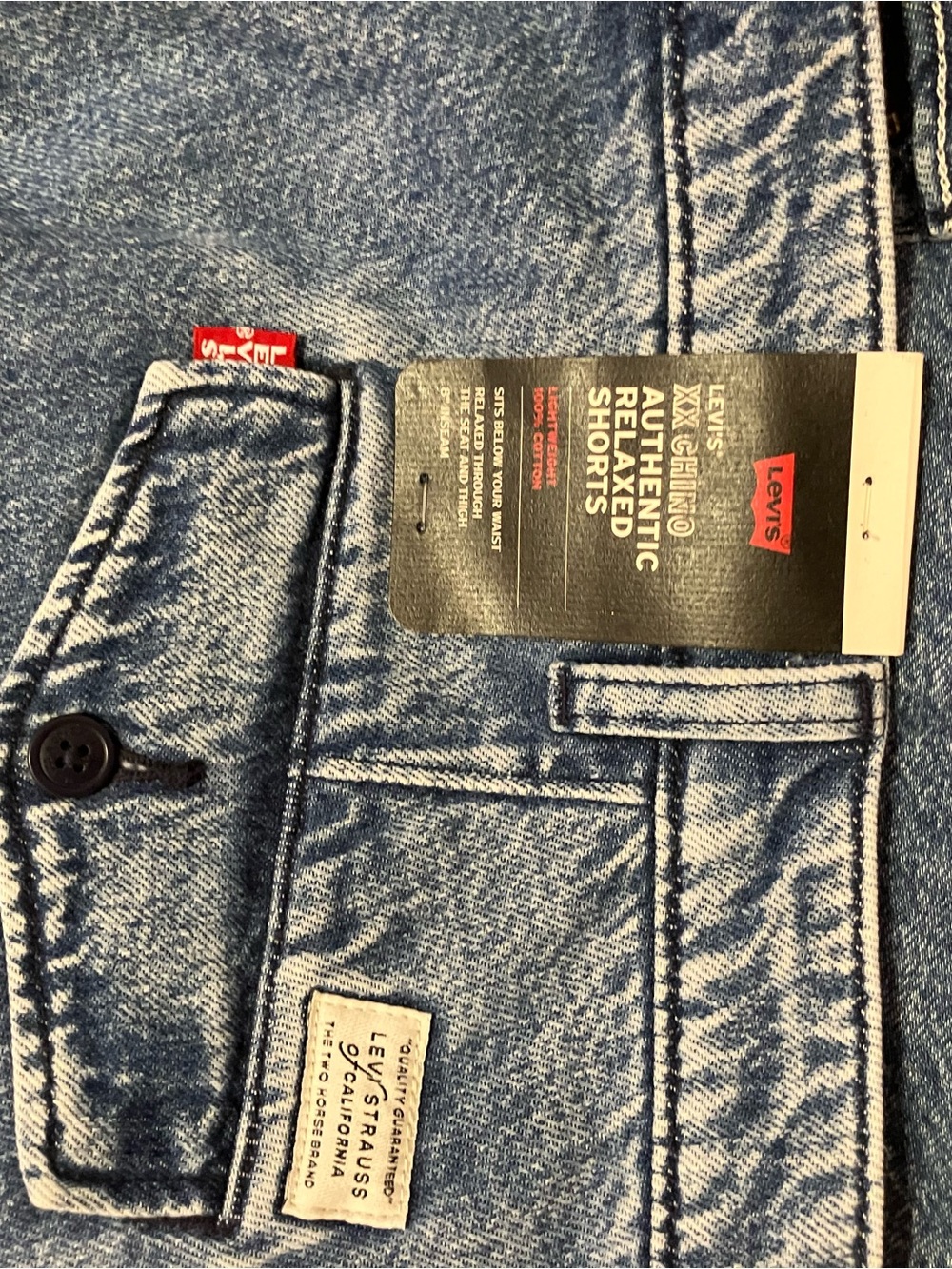 Levi's Men’s Washed Blue Denim Relaxed Shorts